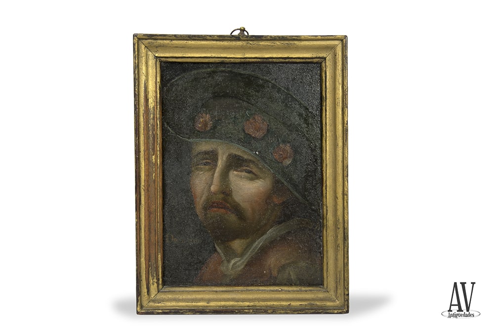 Oleo Cobre Retrato del Filósofo Demócrito