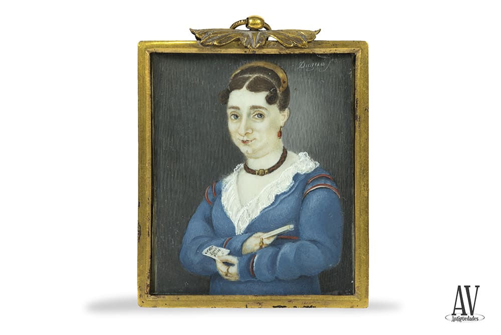 Miniatura de  Dama con abanico